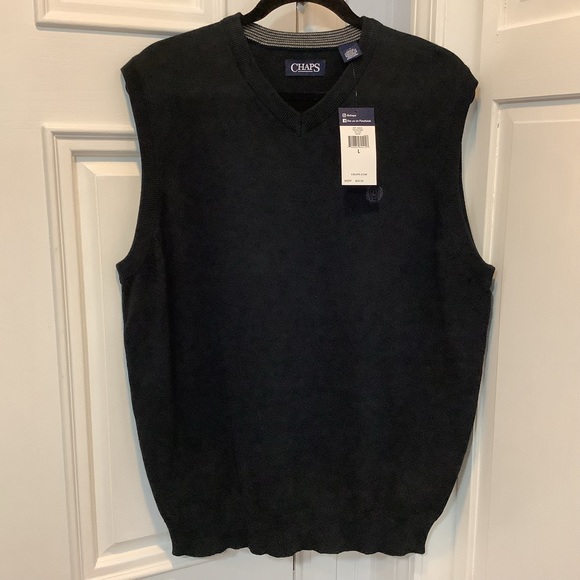 Chaps Black Knit Vest - Picture 1 of 6